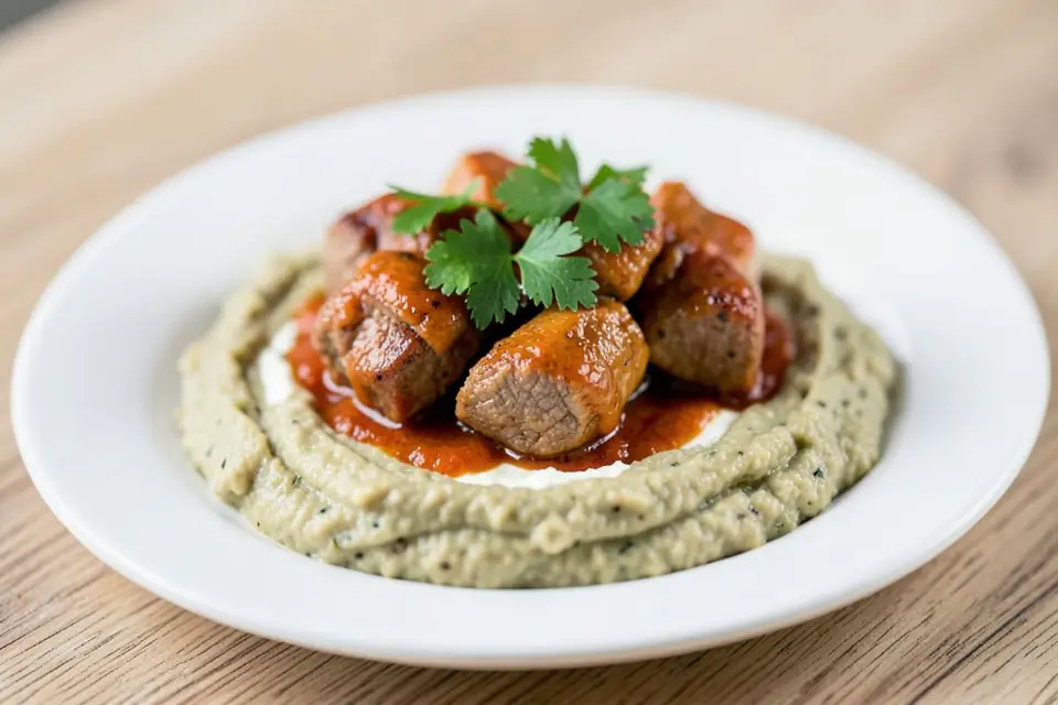 Ali nazik: lamb on smoky eggplant and yogurt