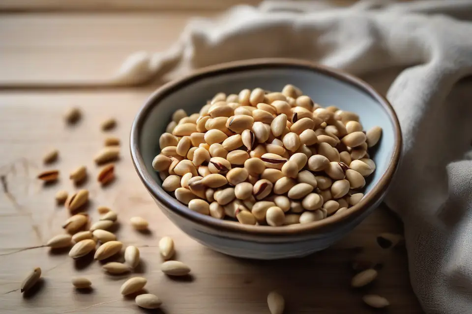 Pine nuts in a bowl