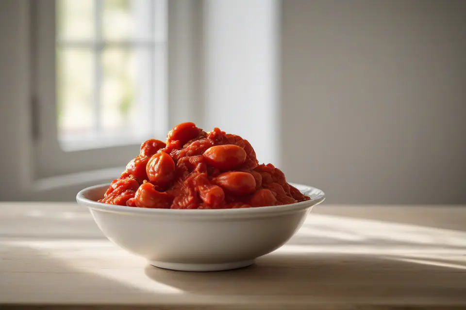 Grated tomatoes in a bowl