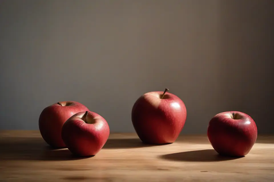 Three red apples