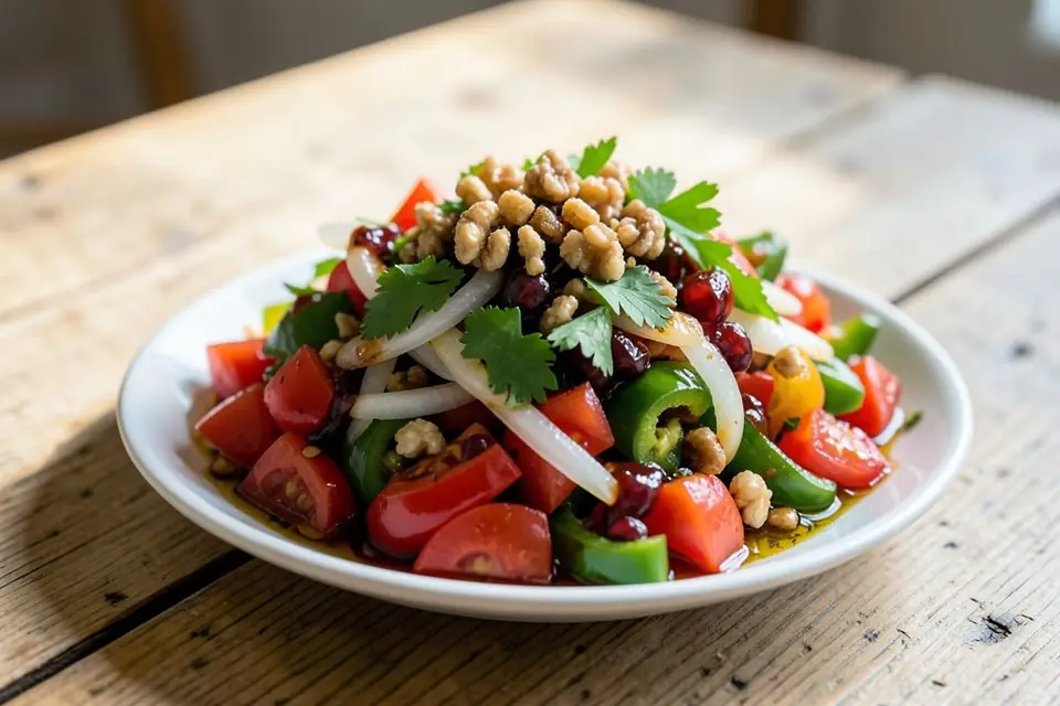 Gavurdağı salad with walnuts and pomegranate molasses