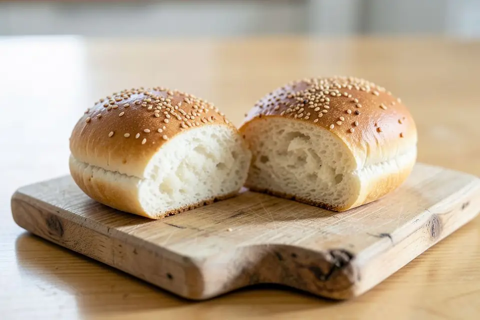 Two plain burger buns