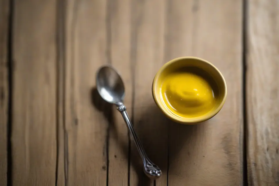 Yellow mustard in a bowl
