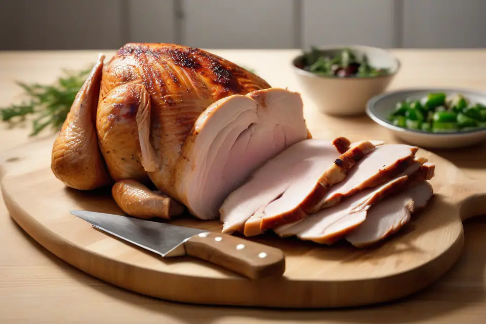 Sliced roast turkey breast