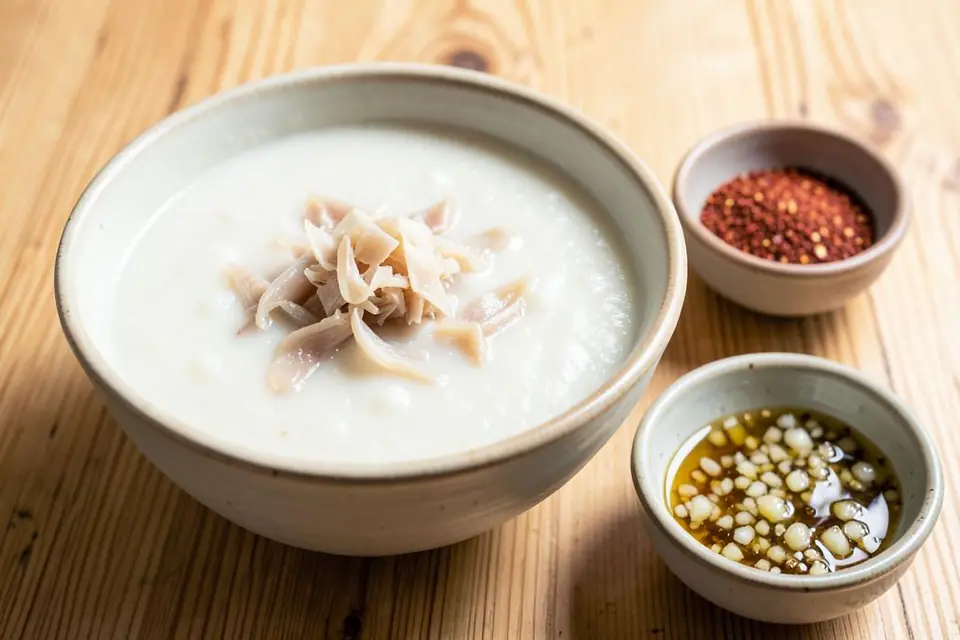 Tripe soup with garlic vinegar
