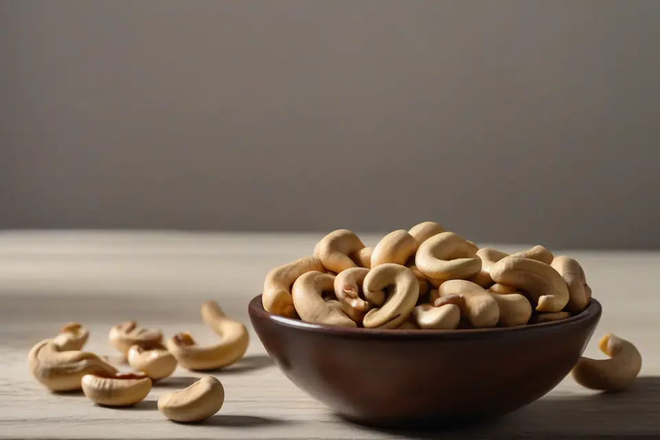 Roasted cashews in a bowl