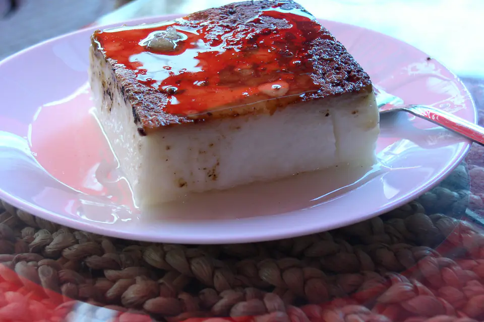 A slice of kazandibi on a plate