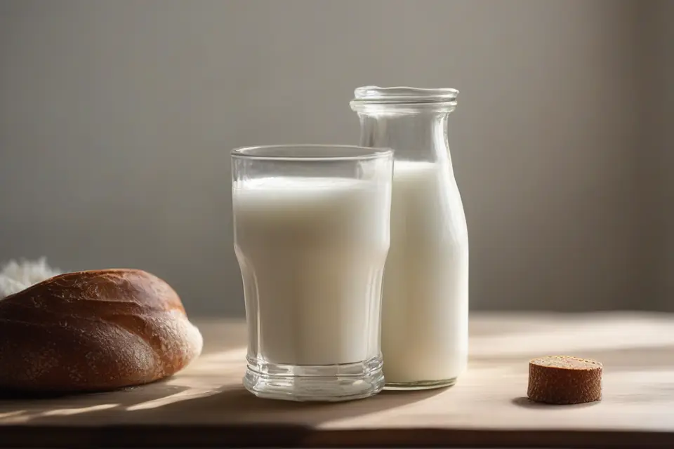 Plain kefir in a glass