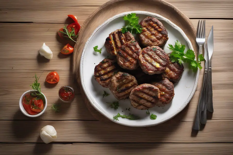 Grilled ground lamb on a plate