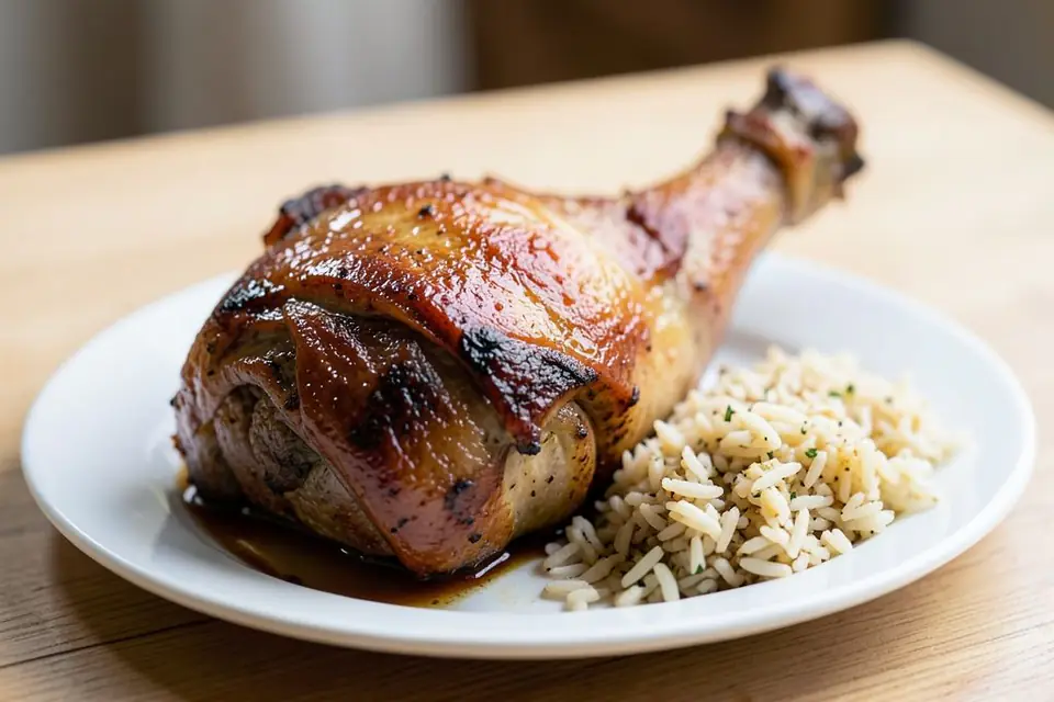 Lamb tandır falling off the bone on a plate