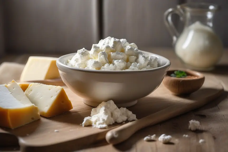 Lor cheese in a bowl