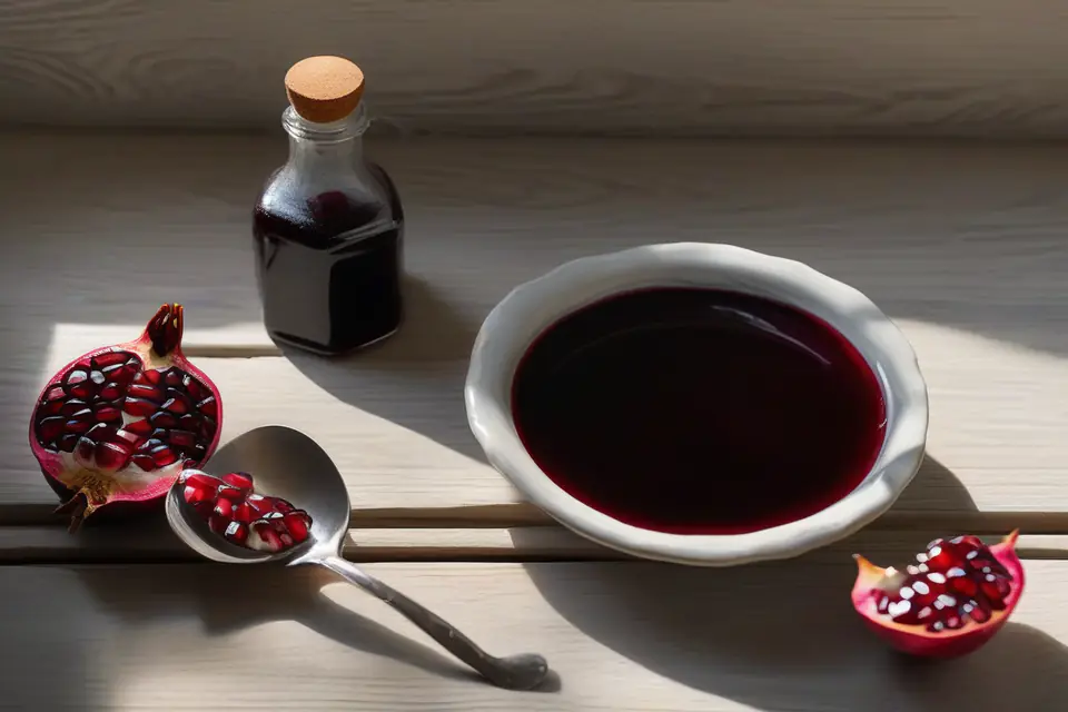 Pomegranate molasses in a bowl