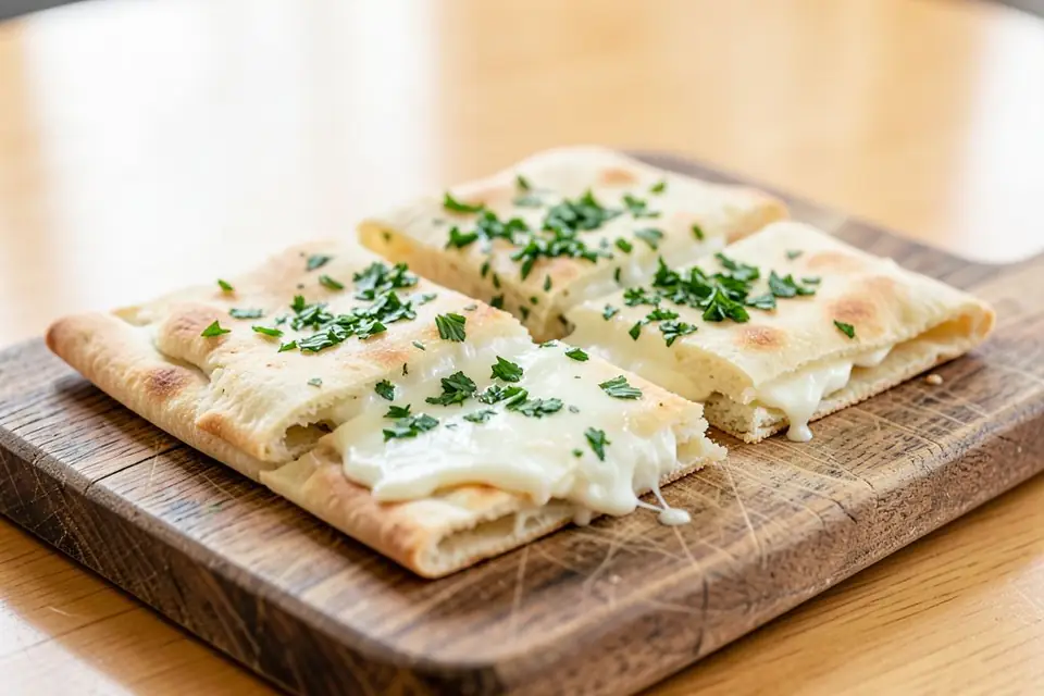 Sliced cheese gözleme
