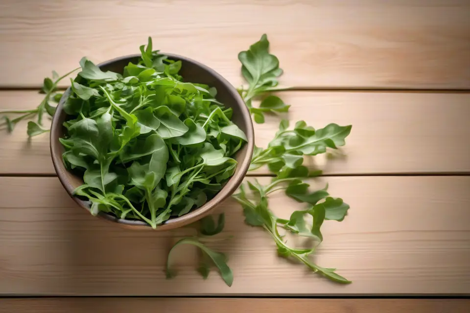 Fresh arugula in a bowl