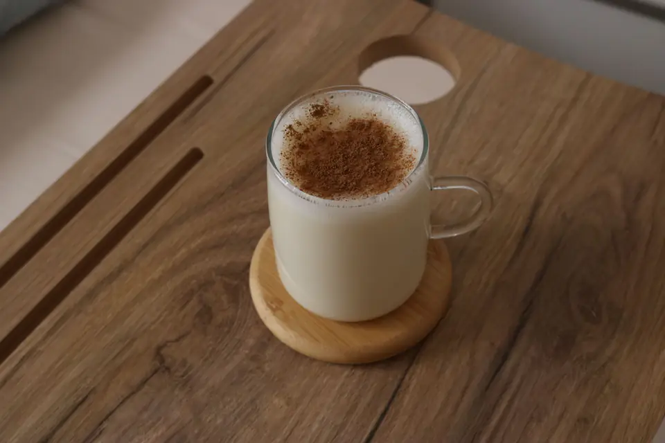Salep with cinnamon in a glass