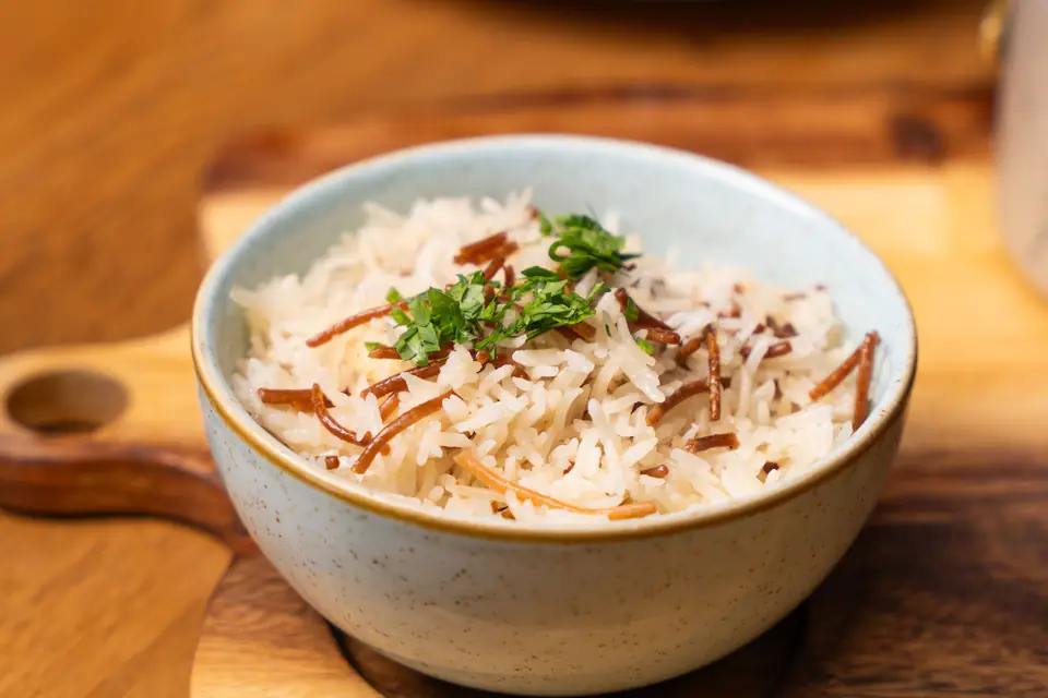 Rice pilaf with vermicelli in a bowl