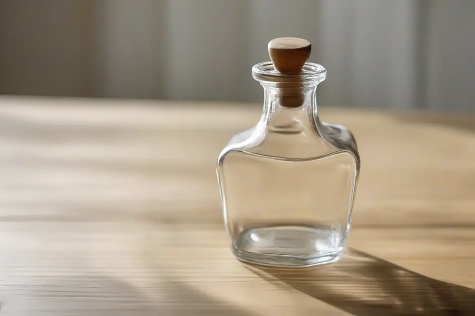 Vinegar in a glass bottle