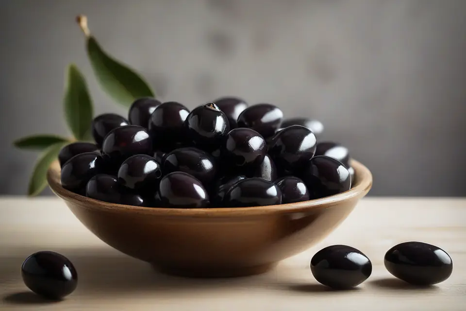 Black olives in a bowl