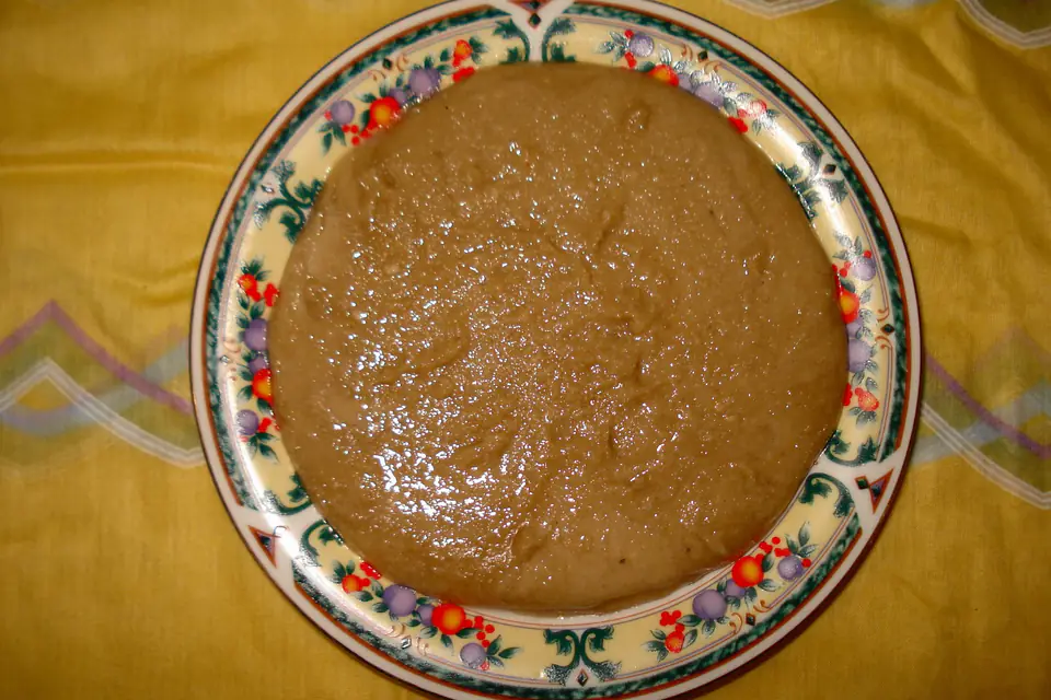 Thick tahini from roasted sesame on a plate