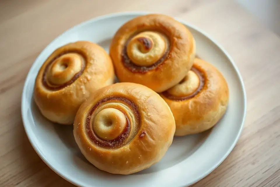 Tahini buns on a plate