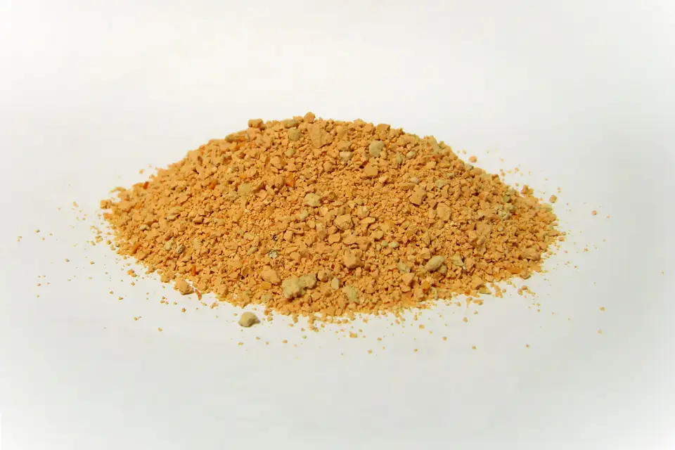 Powdered tarhana on a white background