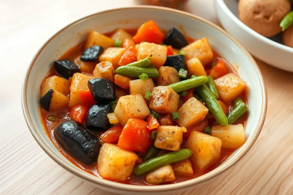 Türlü without meat in a bowl