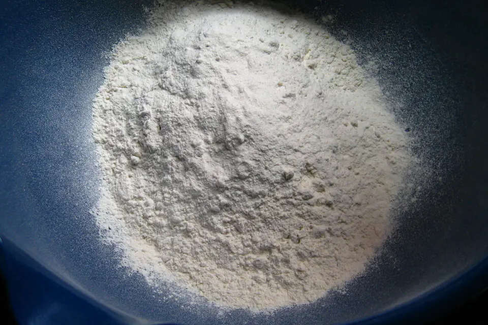 Wheat flour in a bowl