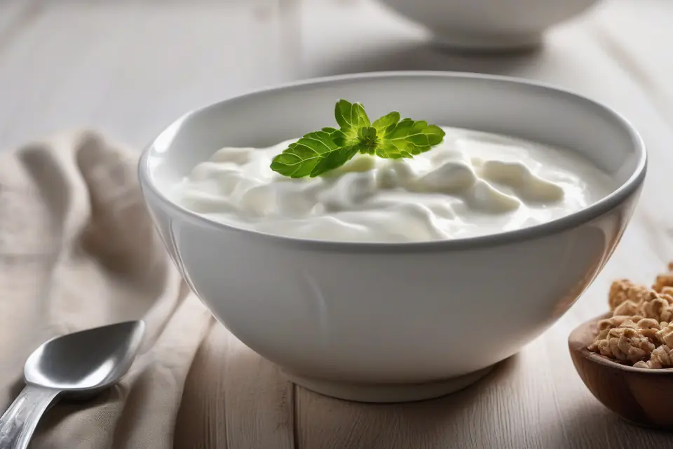 Whole milk yogurt in a bowl